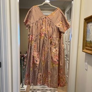 Casey Casey Floral Pink and Brown Dress (bw)